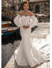 Strapless Ivory Satin Wedding Dress With Removable Sleeves